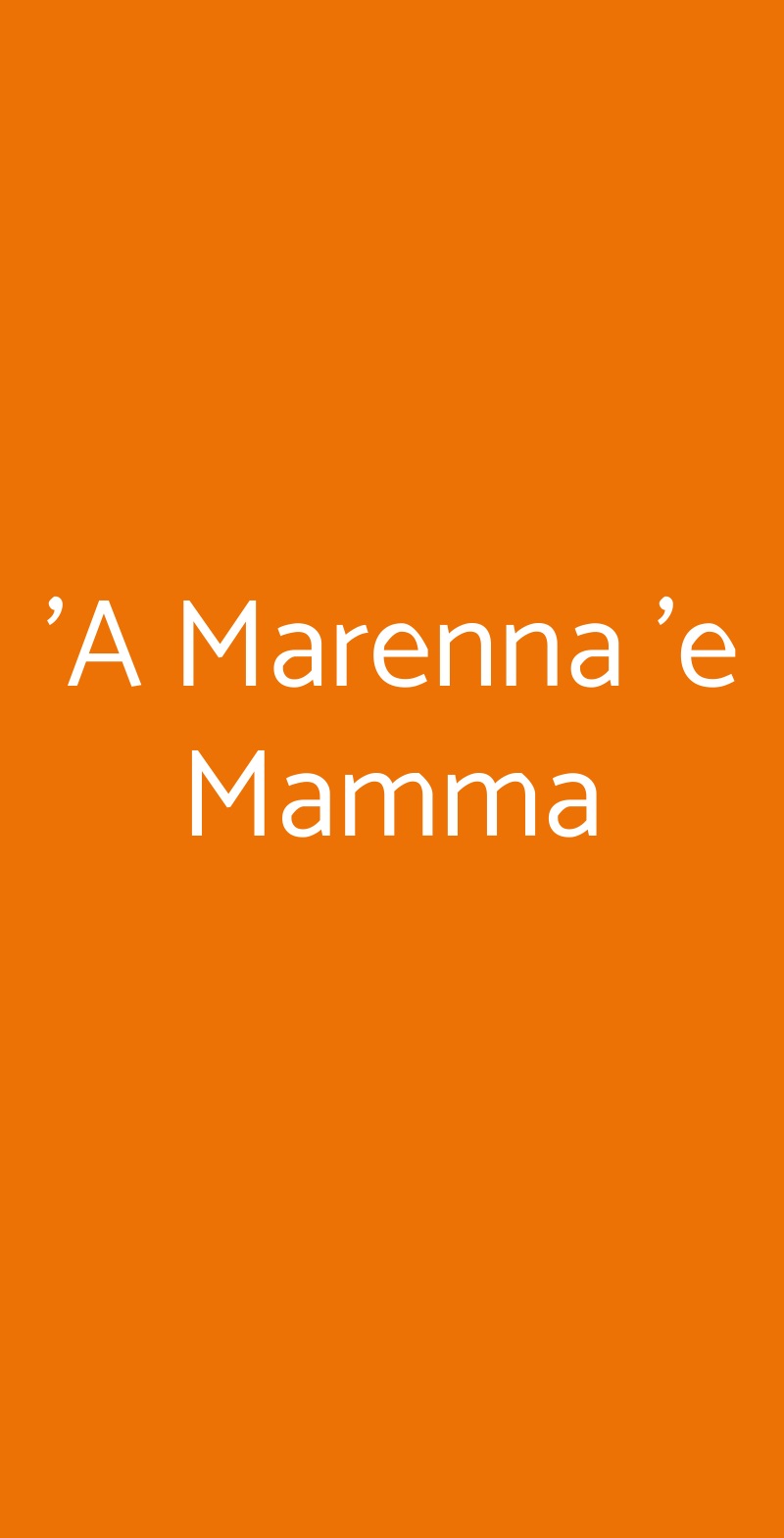 'A Marenna 'e Mamma Pozzuoli menù 1 pagina
