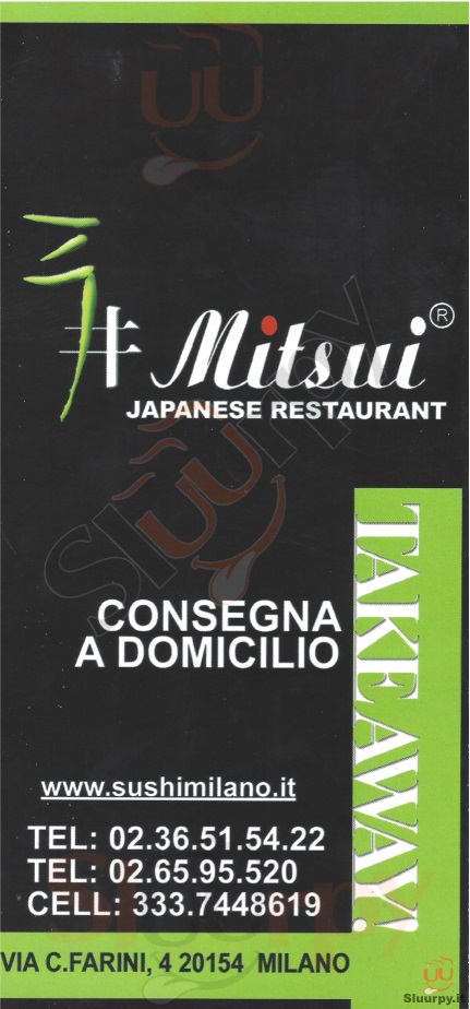 Mitsui Milano menù 1 pagina