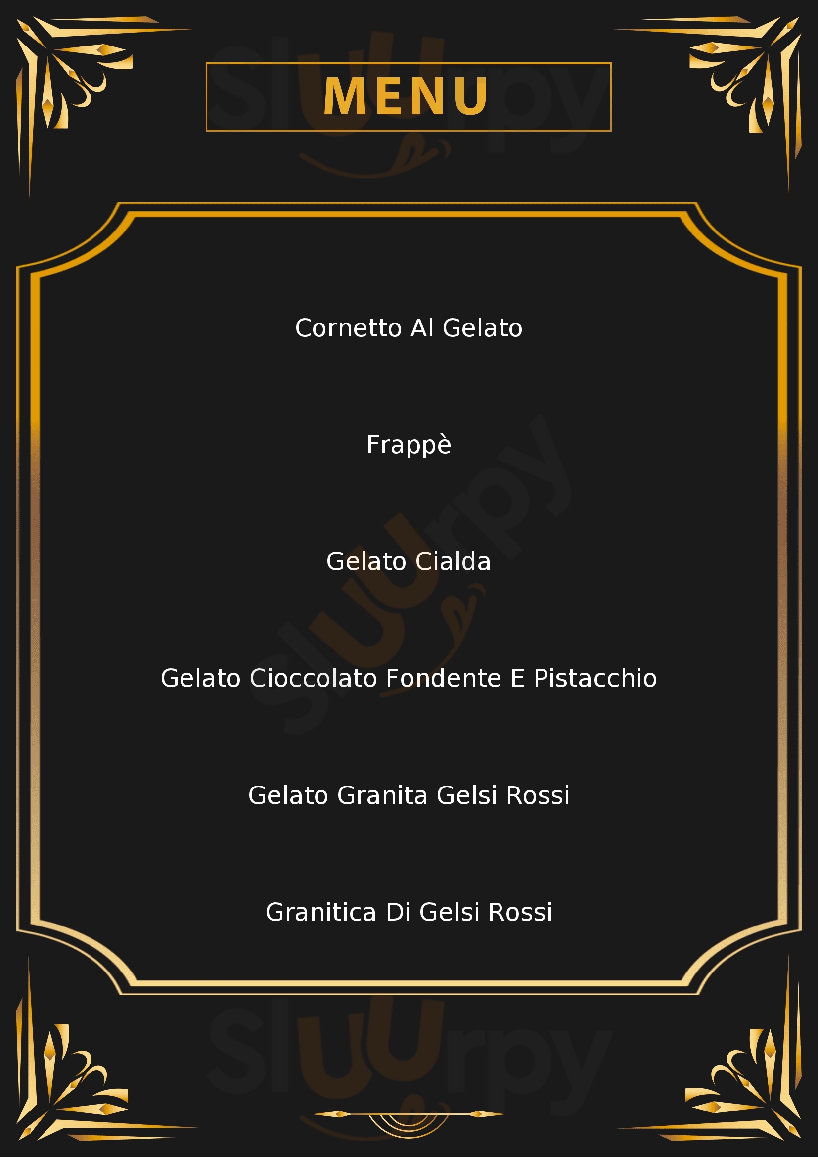 Gelateria Gasperini Bari menù 1 pagina