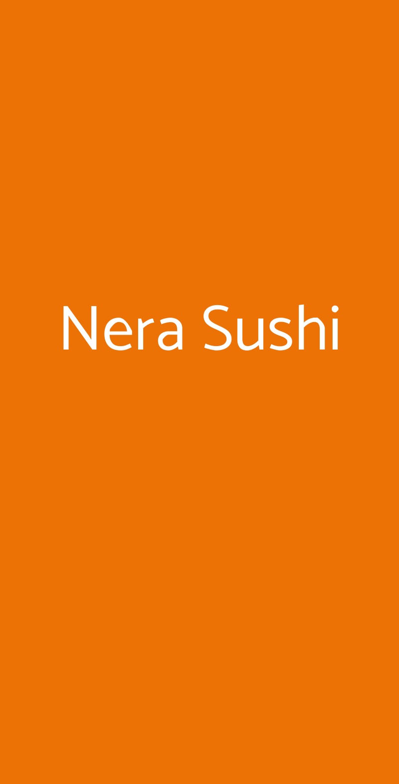 Nera Sushi Milano menù 1 pagina