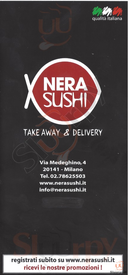 Nera Sushi Milano menù 1 pagina