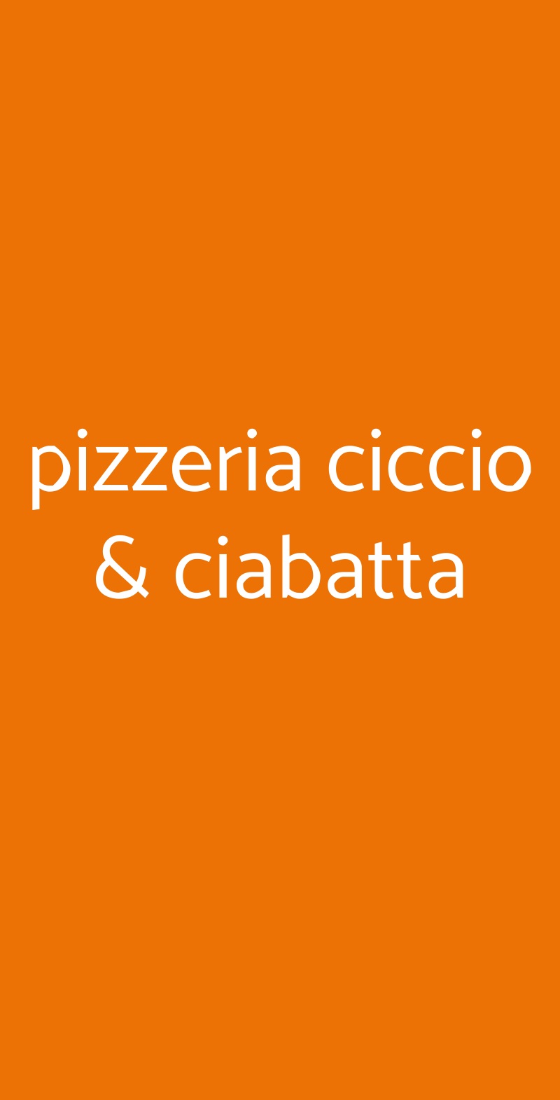 pizzeria ciccio & ciabatta Altamura menù 1 pagina