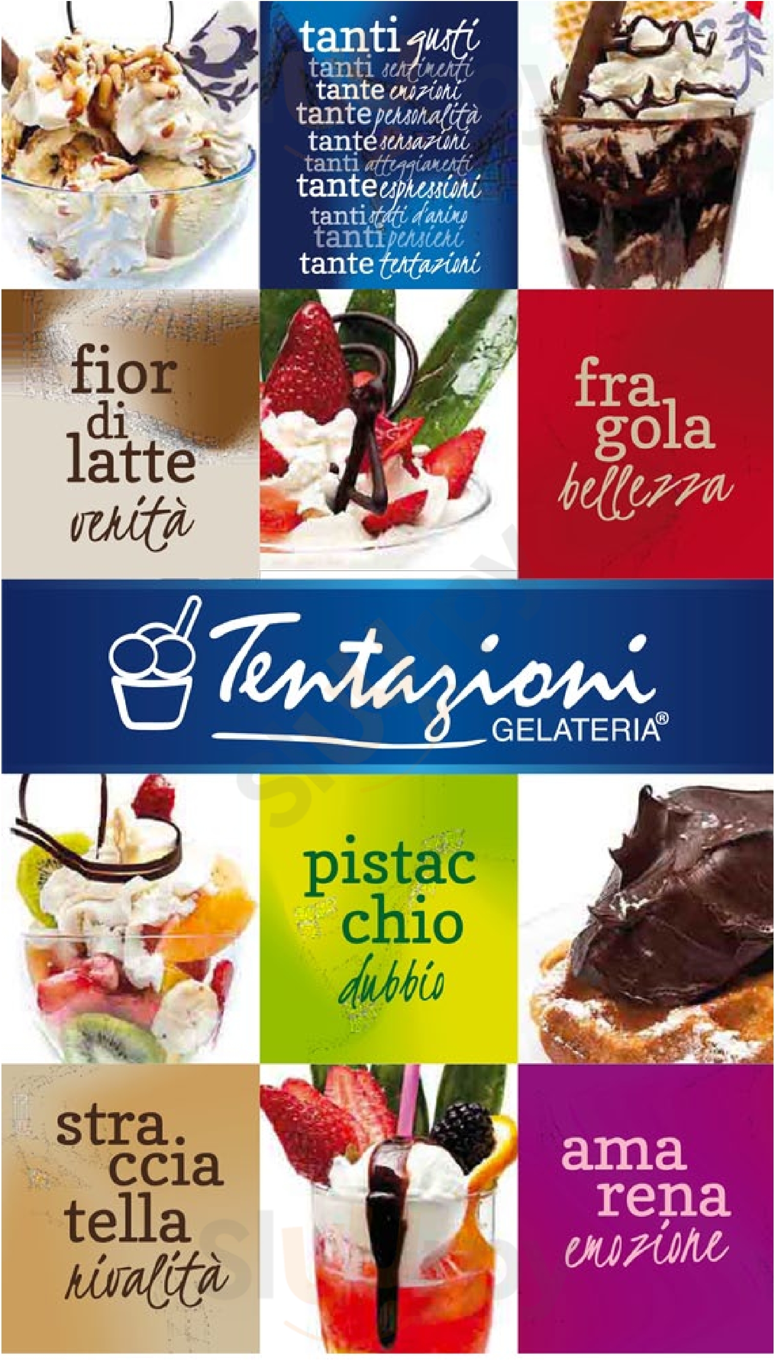 Gelateria Tentazioni Lecce menù 1 pagina