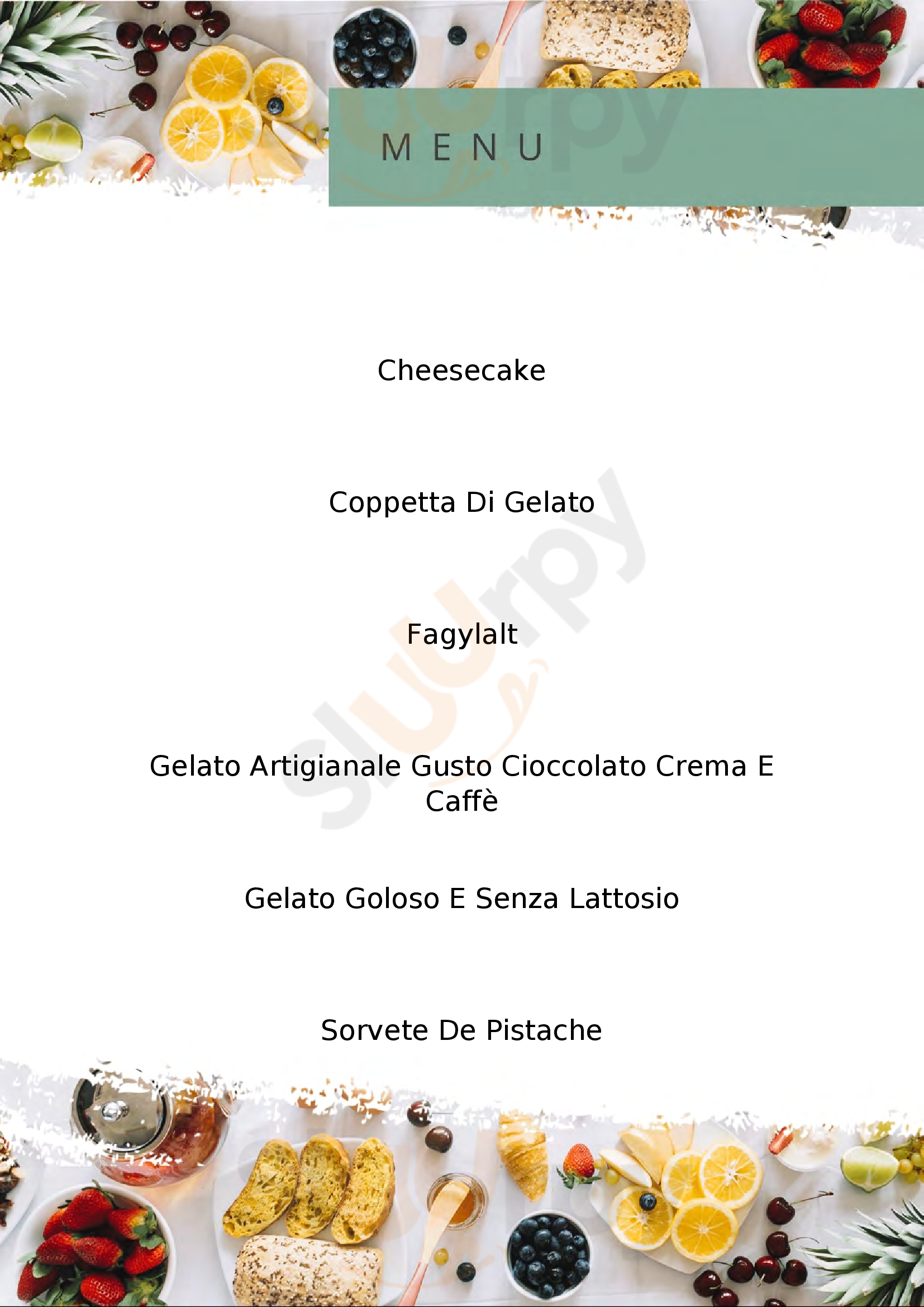 Gelateria Piccinni Bari menù 1 pagina