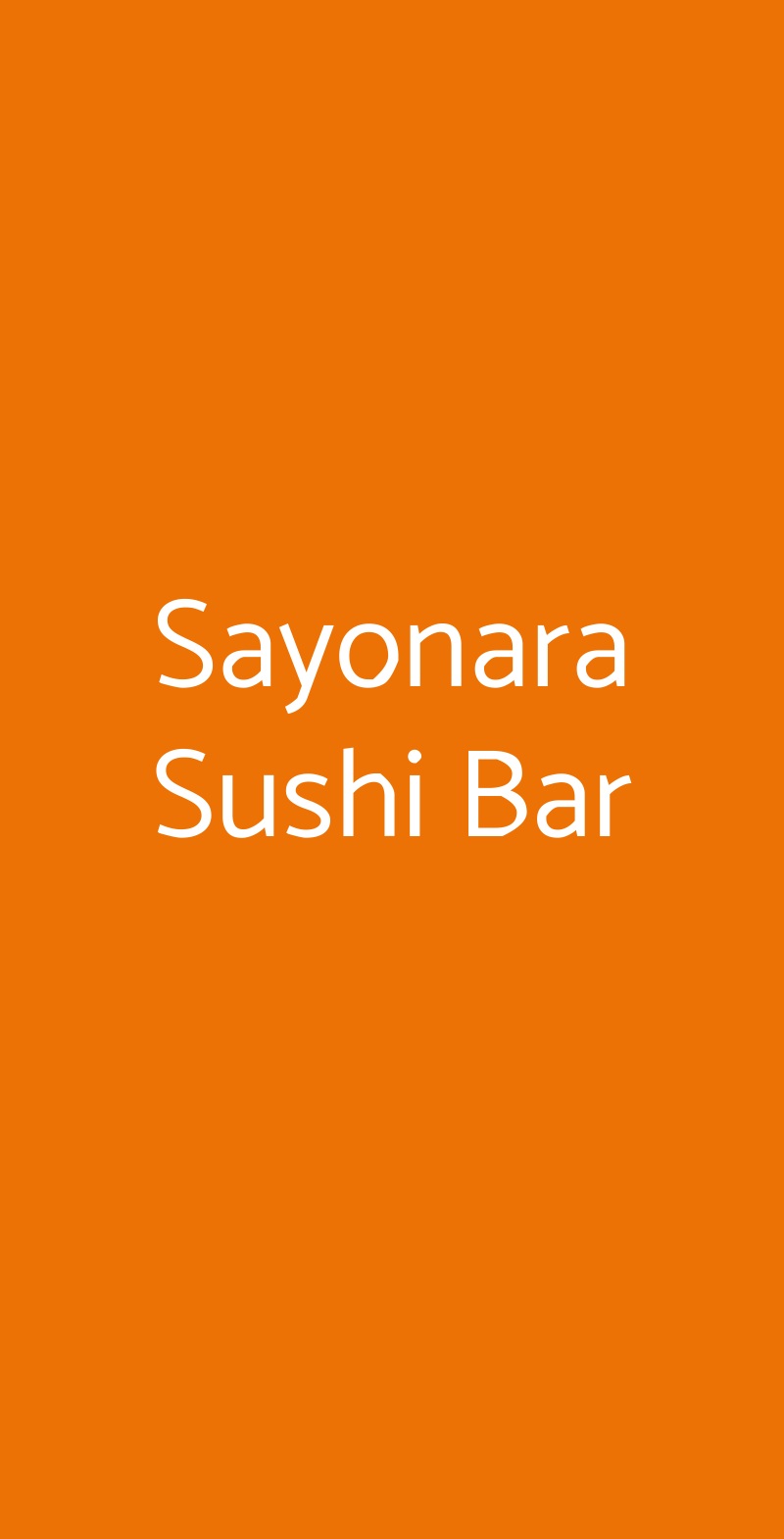 Sayonara Sushi Bar Bari menù 1 pagina