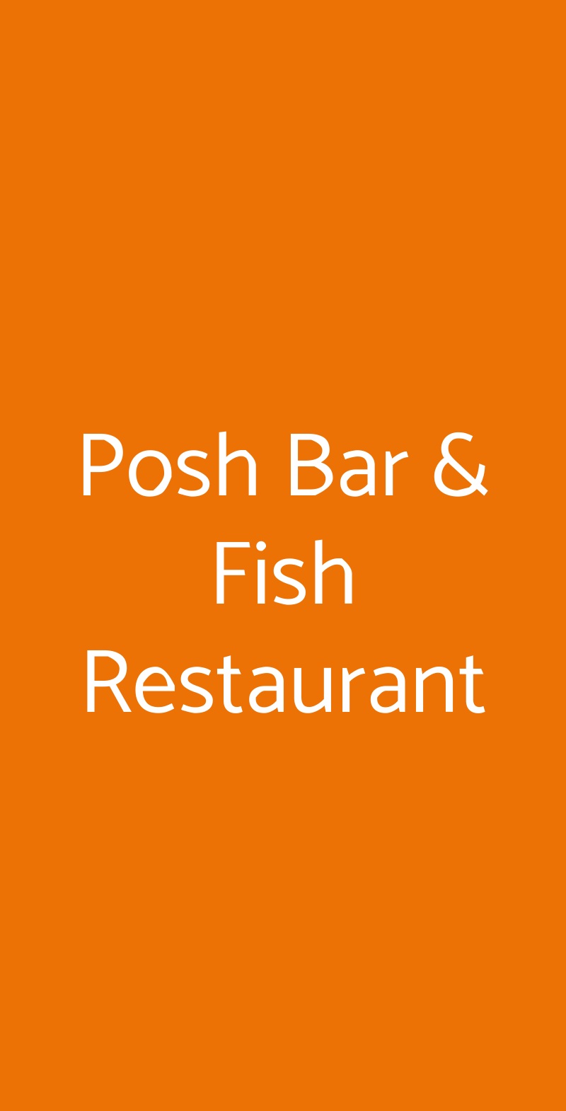 Posh Bar & Fish Restaurant Bari menù 1 pagina