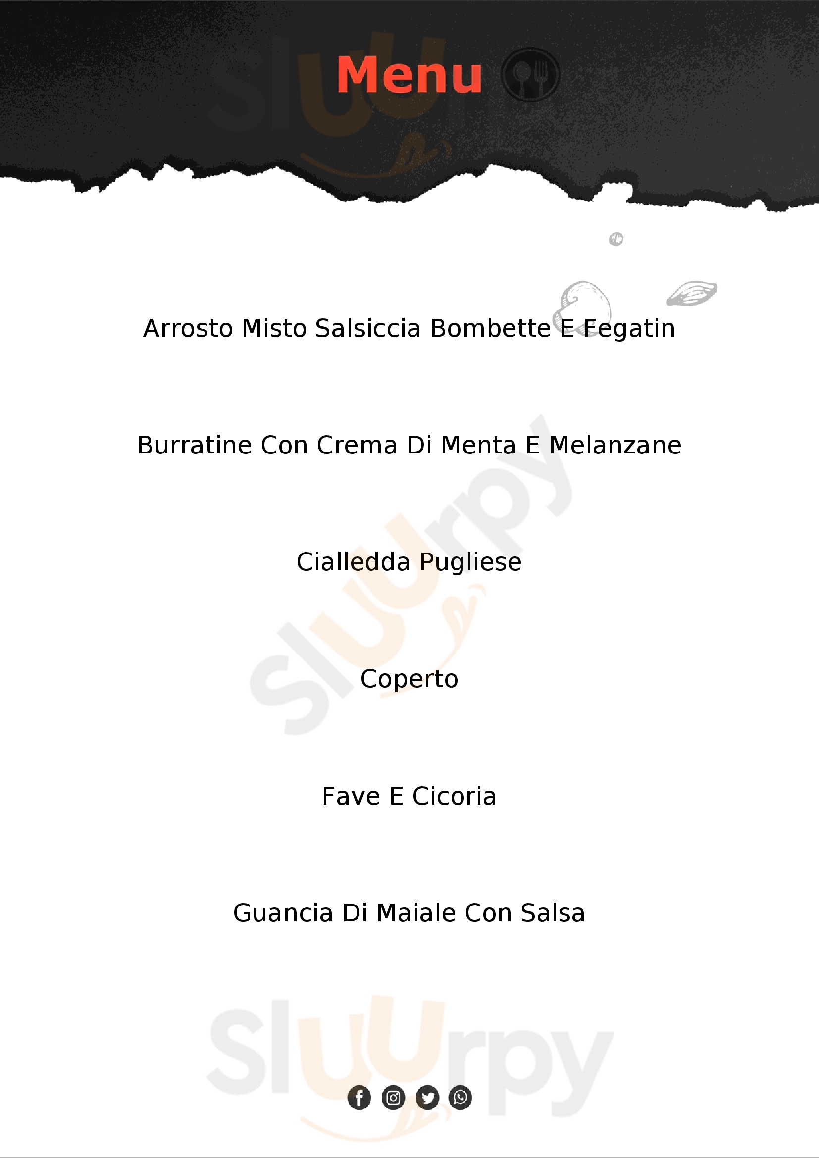 Le Radici - Osteria Tipica Martinese Martina Franca menù 1 pagina