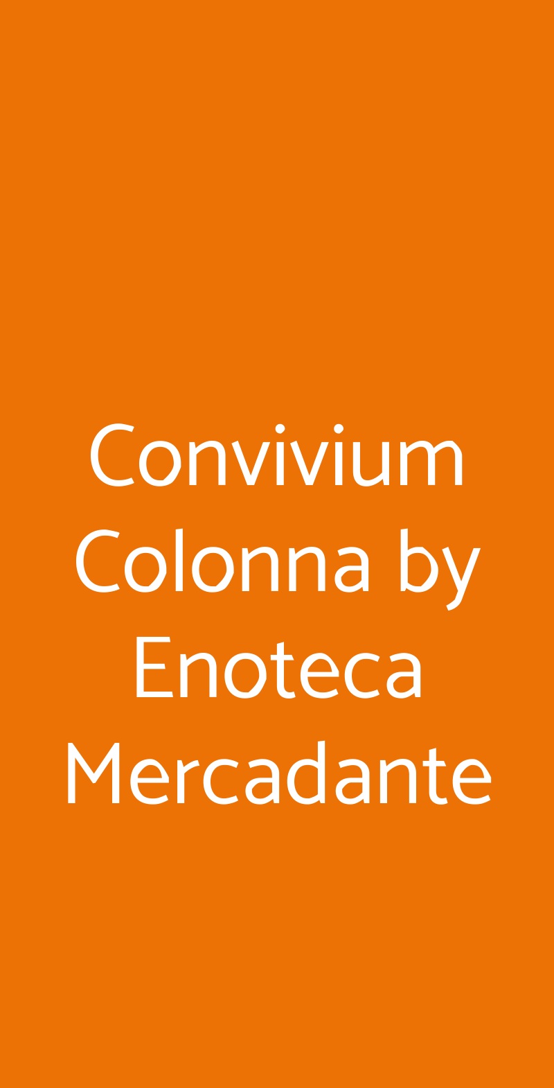 Convivium Colonna by Enoteca Mercadante Napoli menù 1 pagina