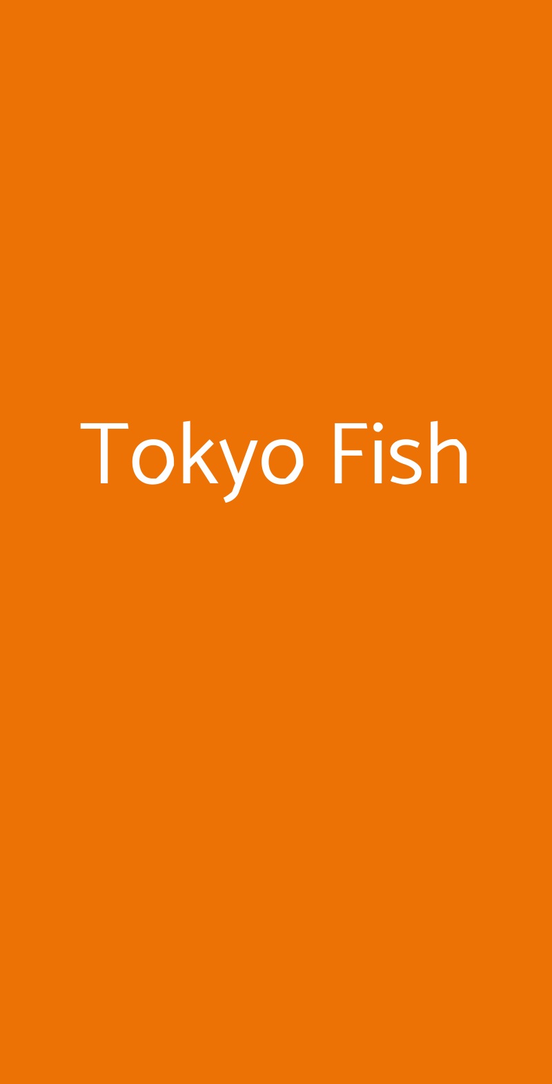 Tokyo Fish Milano menù 1 pagina