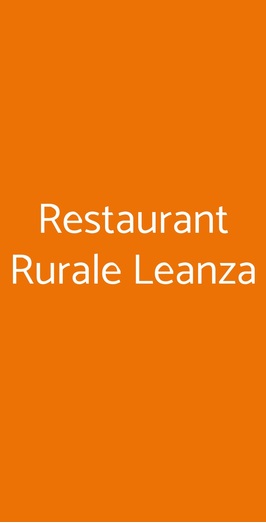 Restaurant Rurale Leanza, San Teodoro