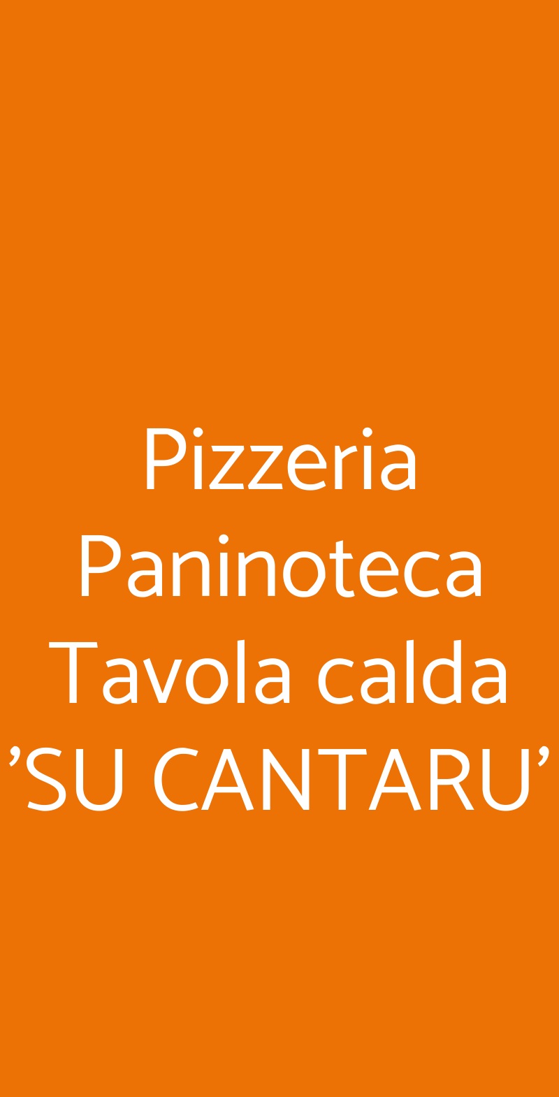 Pizzeria Paninoteca Tavola calda 'SU CANTARU' Bitti menù 1 pagina