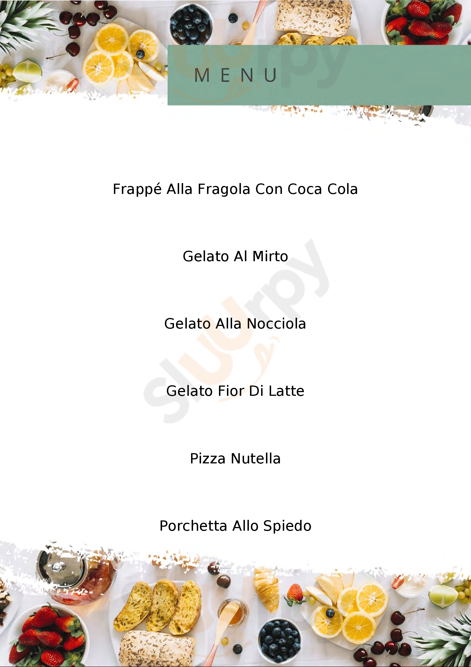 Gelateria LA FAVORITA Tortolì menù 1 pagina