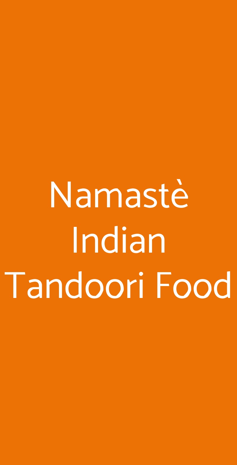 Namastè Indian Tandoori Food Cagliari menù 1 pagina