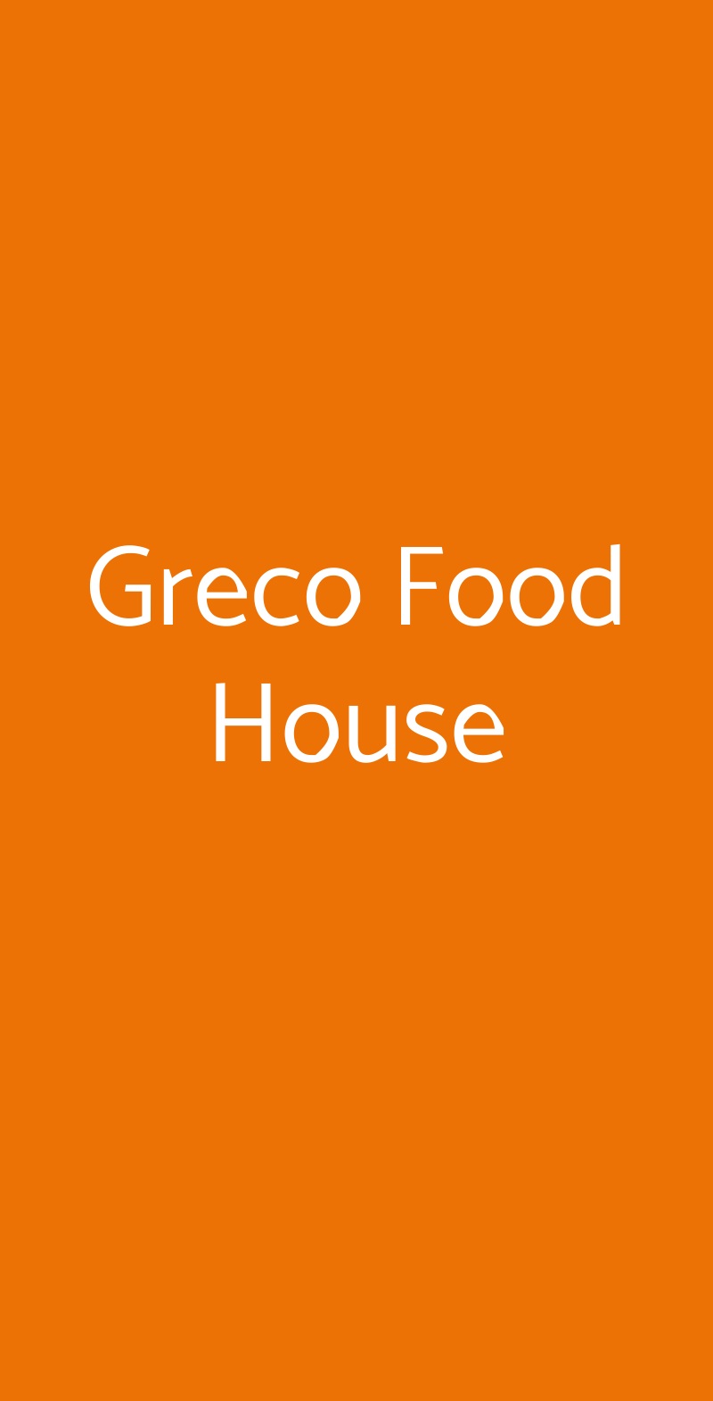 Greco Food House Palermo menù 1 pagina