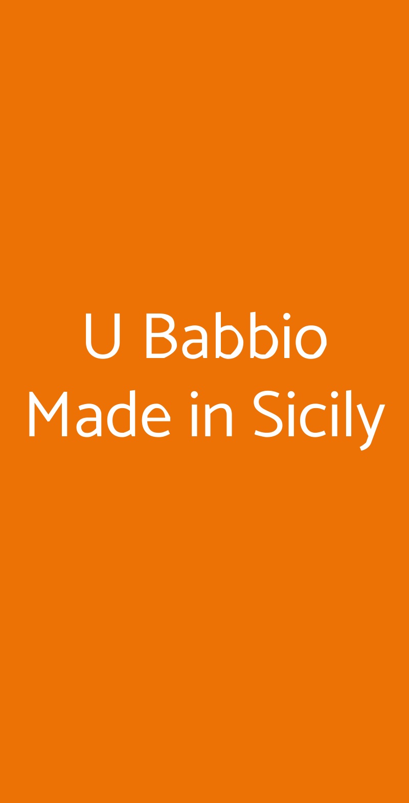 U Babbio Made in Sicily Palermo menù 1 pagina