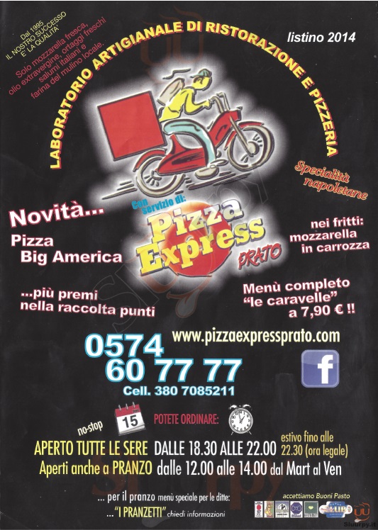 PIZZA EXPRESS Prato menù 1 pagina