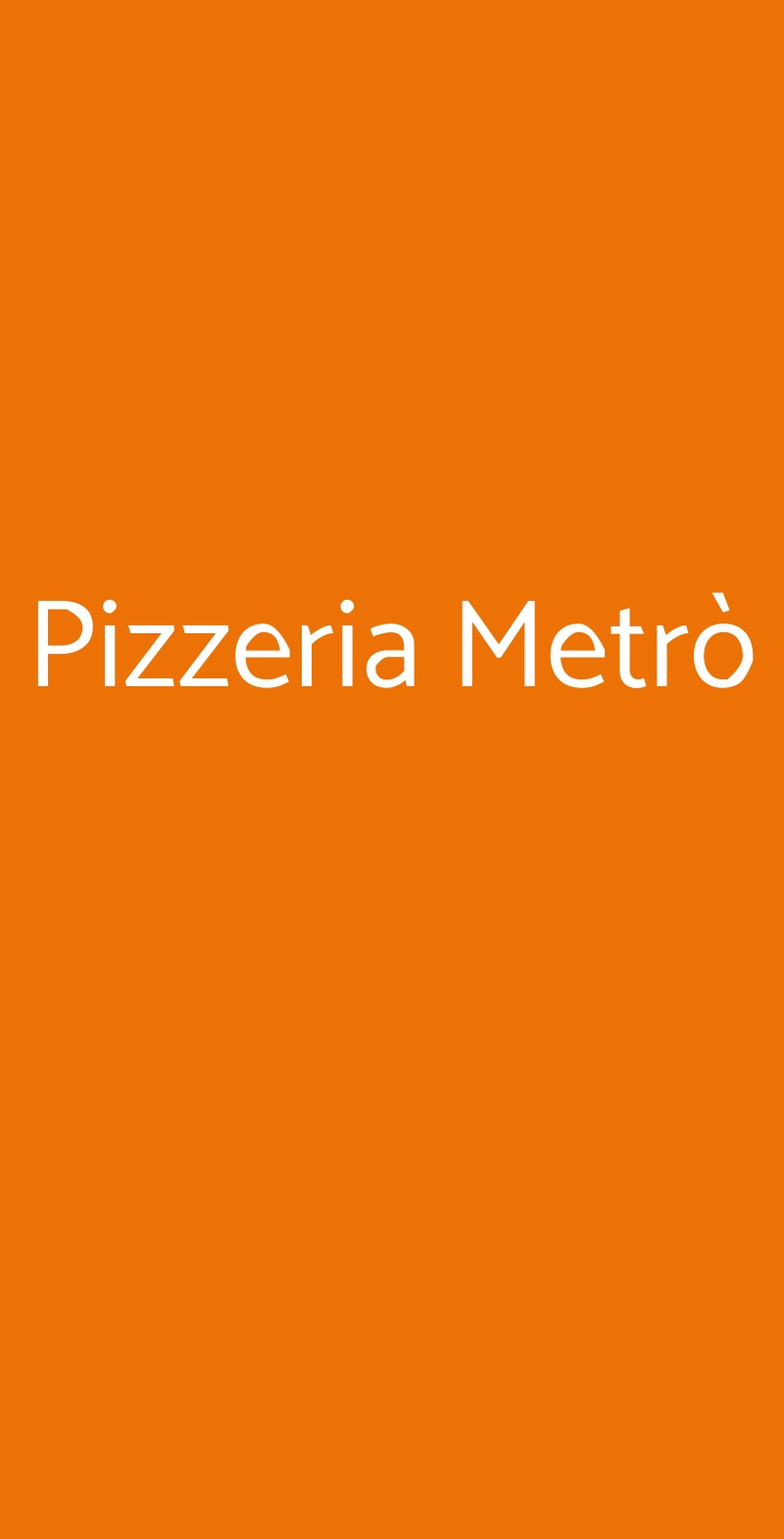 Pizzeria Metrò Catania menù 1 pagina