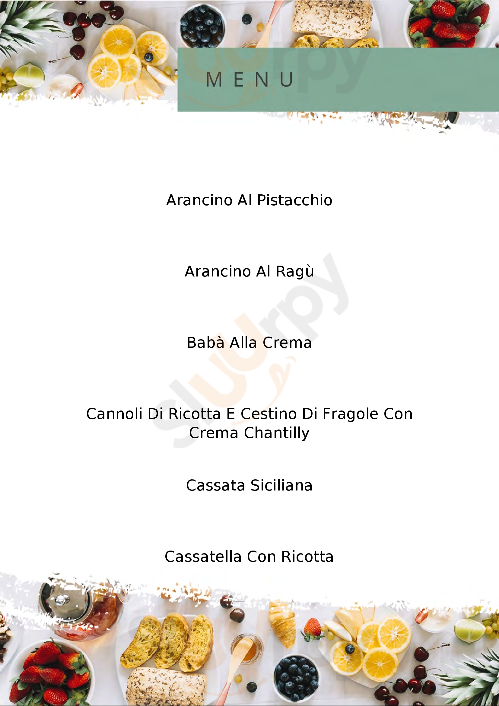 Pasticceria Spinella Catania menù 1 pagina