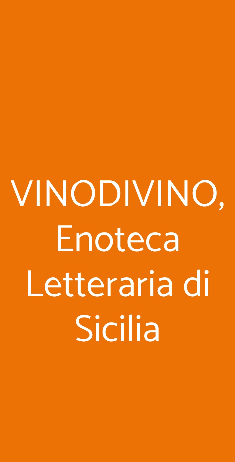 VINODIVINO, Enoteca Letteraria di Sicilia Palermo menù 1 pagina