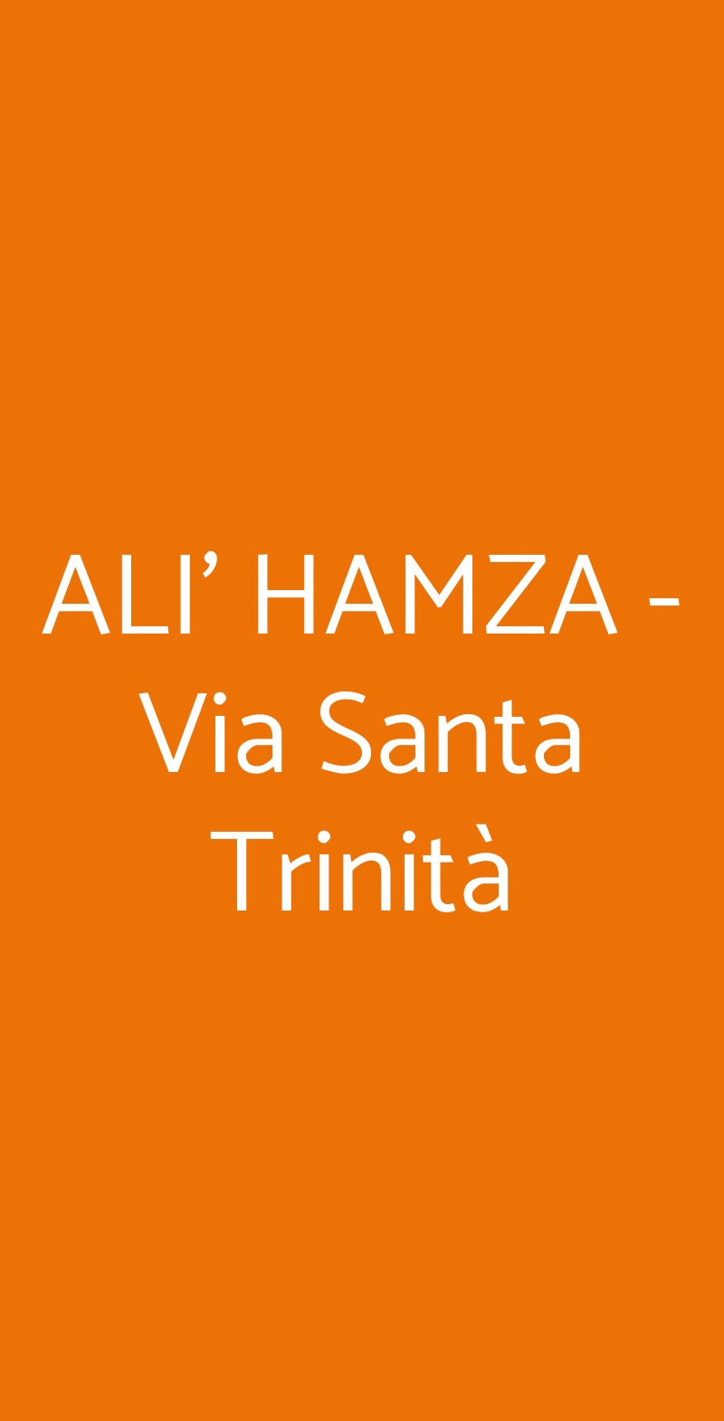 ALI' HAMZA - Via Santa Trinità Prato menù 1 pagina