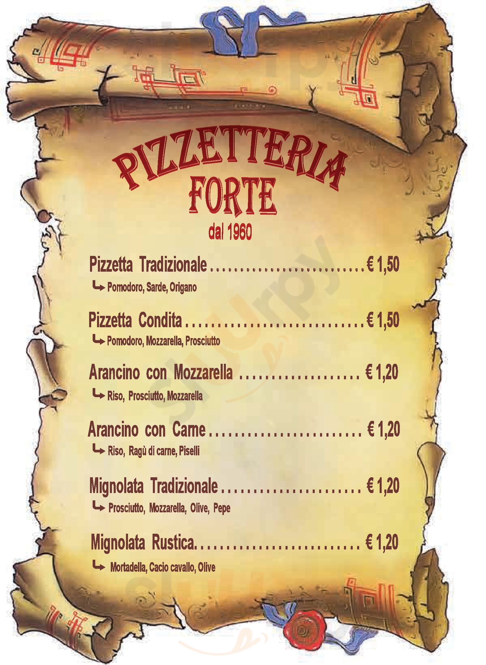 Pizzeria Forte dal 1960 Porto Empedocle menù 1 pagina