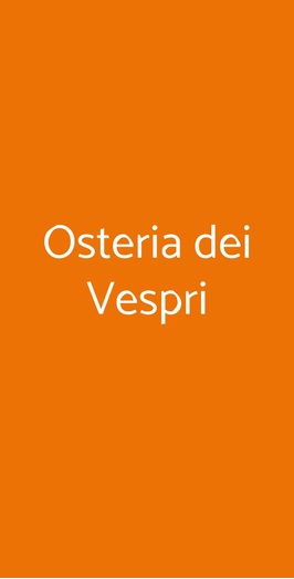 Osteria Dei Vespri, Palermo