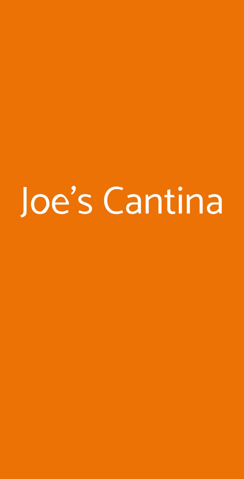 Joe's Cantina Palermo menù 1 pagina
