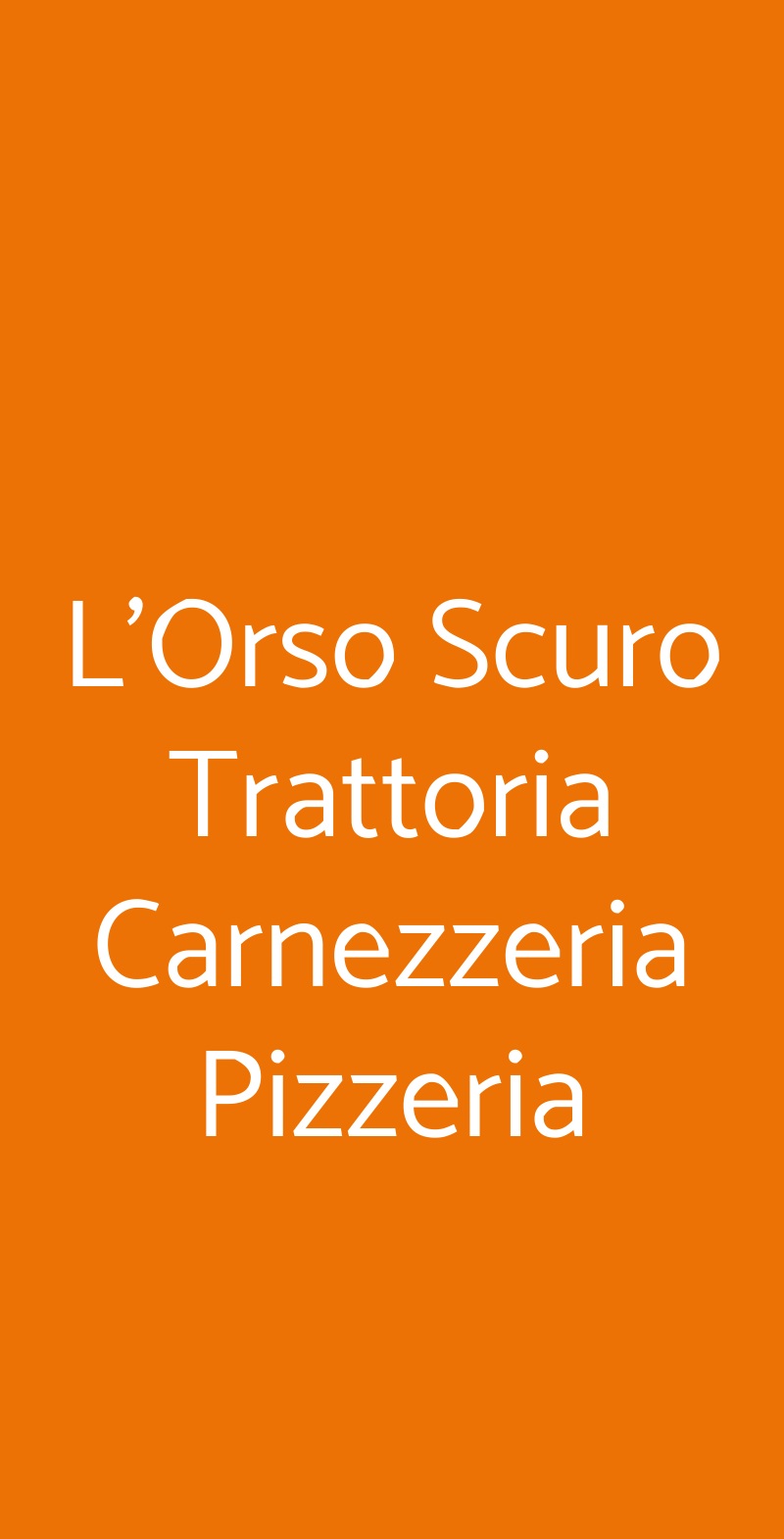L'Orso Scuro Trattoria Carnezzeria Pizzeria Trecastagni menù 1 pagina