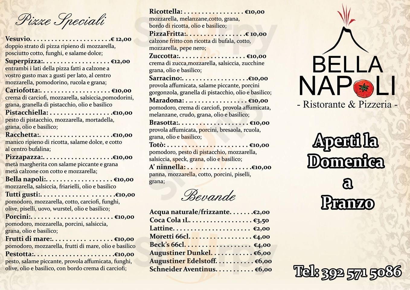 Pizzeria Bella Napoli Gela menù 1 pagina