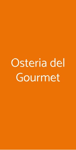 Osteria Del Gourmet, Palermo