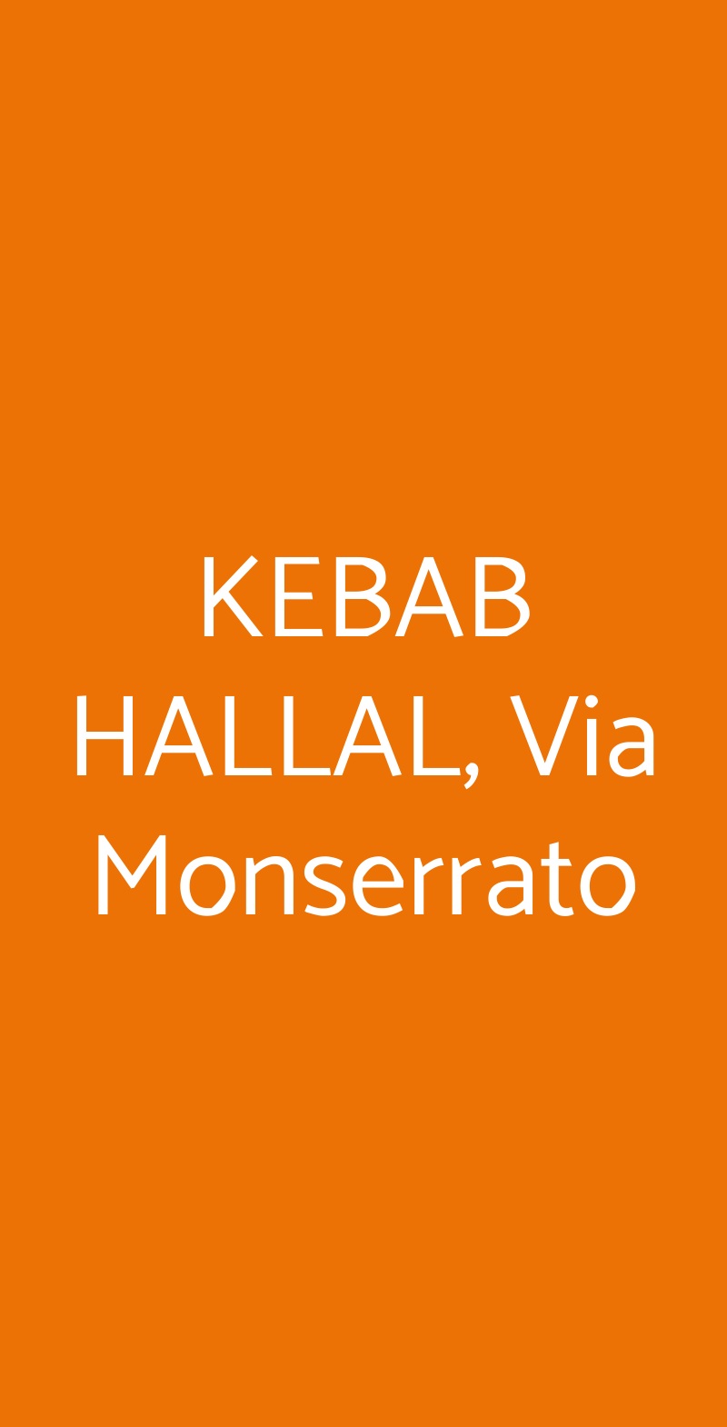 KEBAB HALLAL, Via Monserrato Catania menù 1 pagina