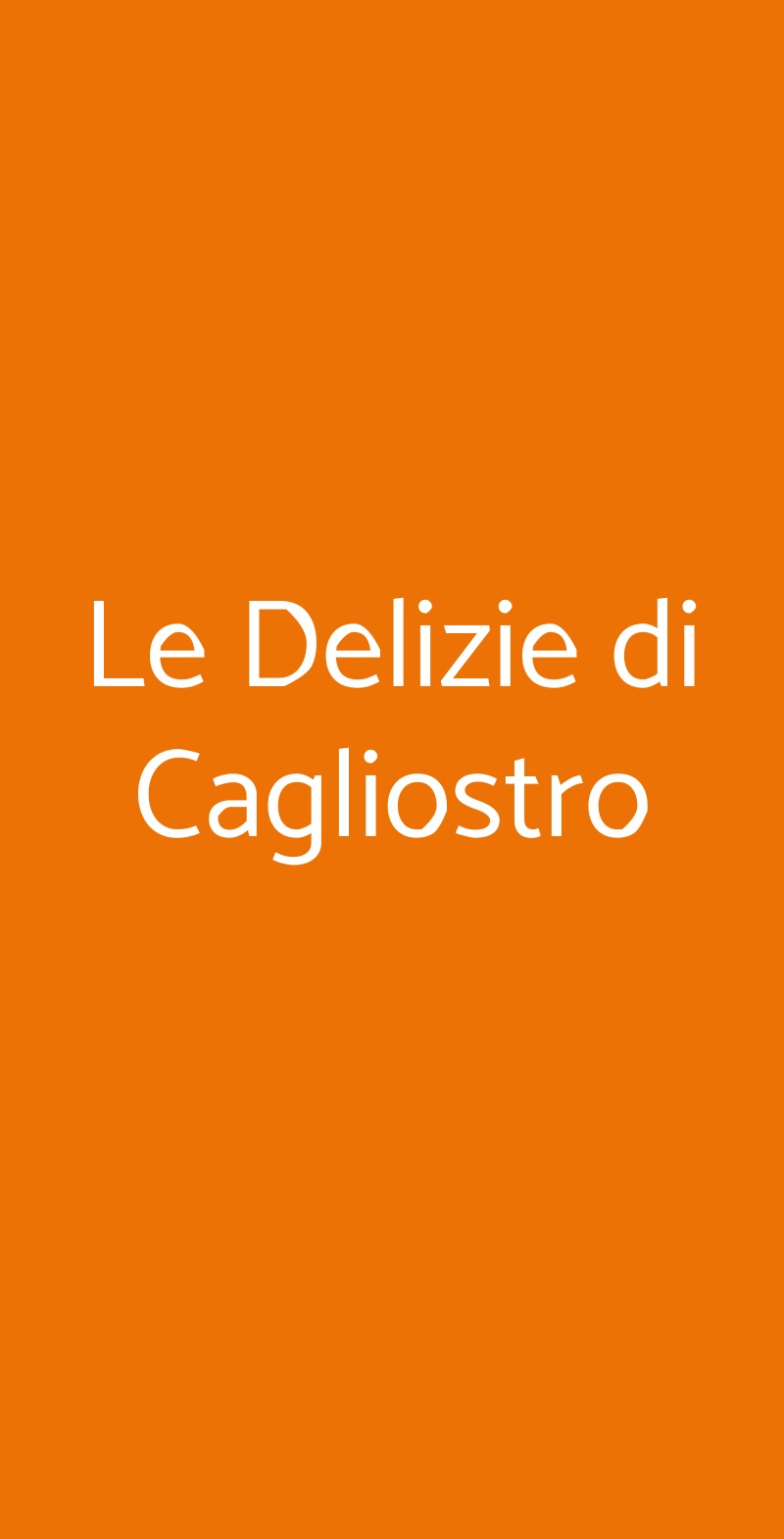 Le Delizie di Cagliostro Palermo menù 1 pagina
