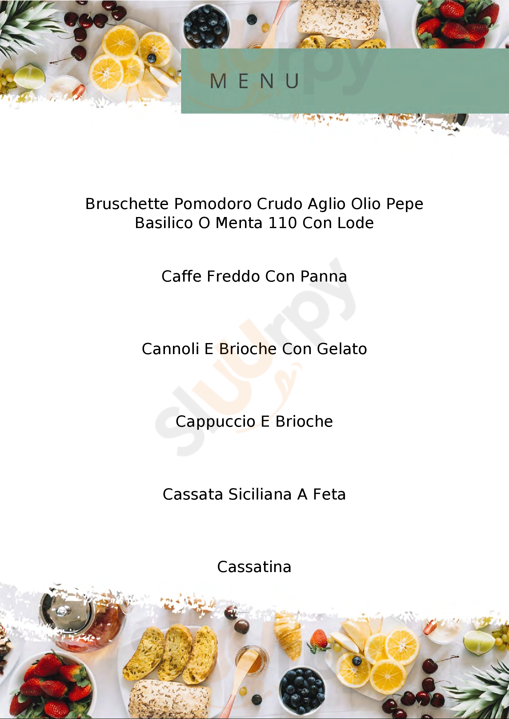 Cafè Latino Palermo menù 1 pagina
