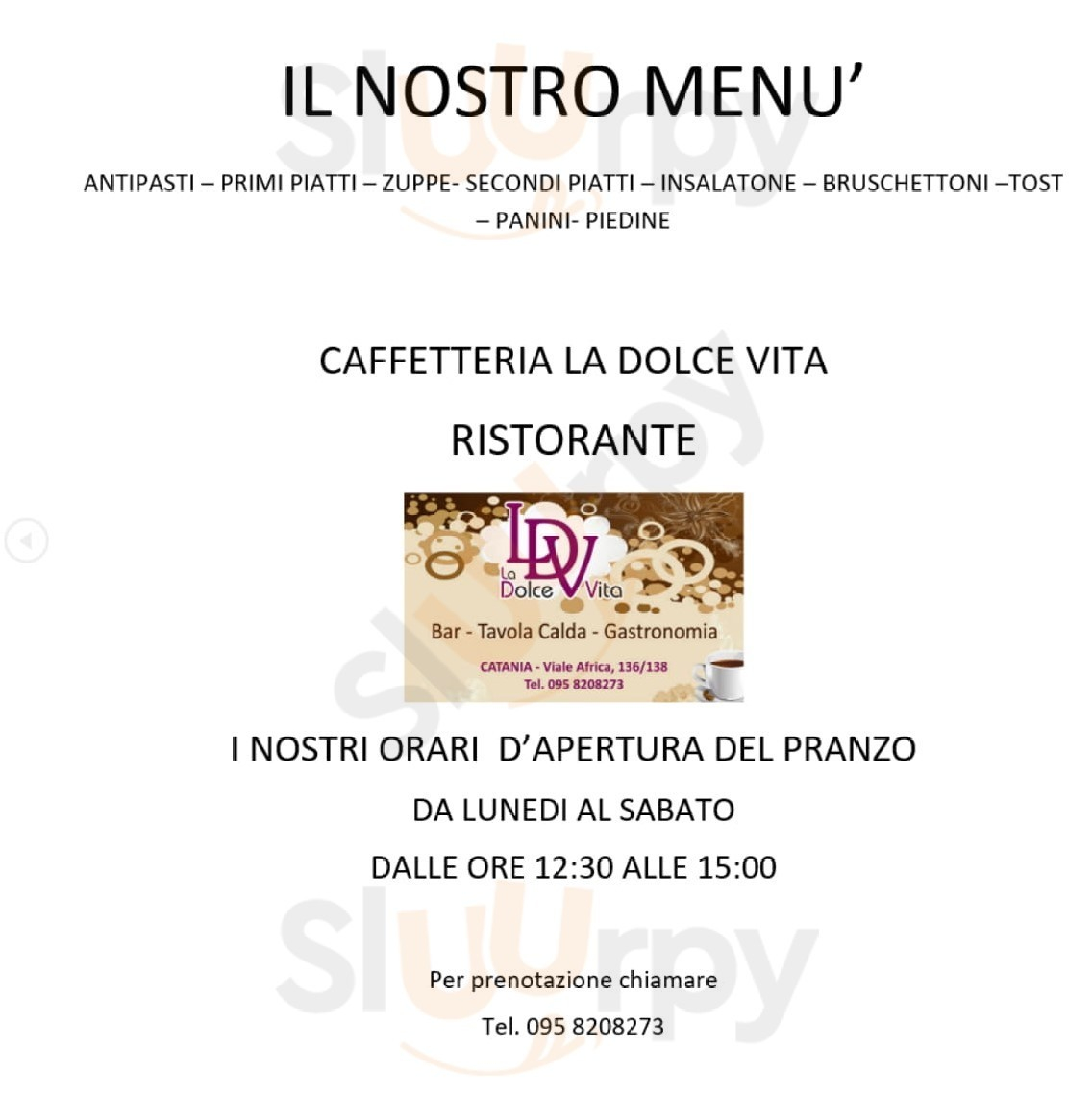 Caffetteria La Dolce Vita Catania menù 1 pagina