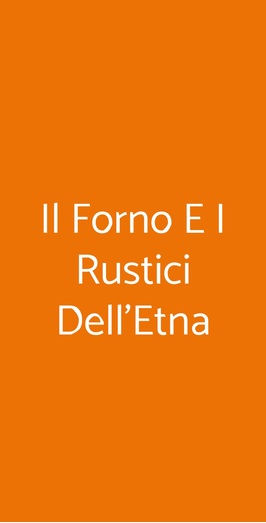 Il Forno E I Rustici Dell'etna, Pisa