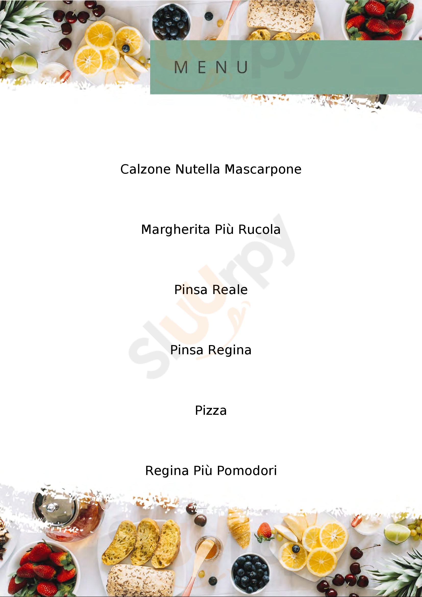 Pizzeria giglio Firenze menù 1 pagina