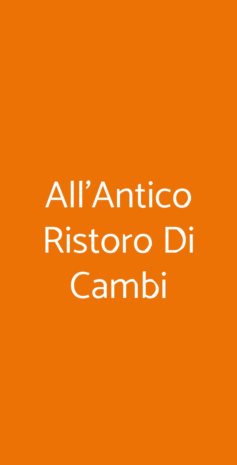 All'Antico Ristoro Di Cambi Firenze menù 1 pagina