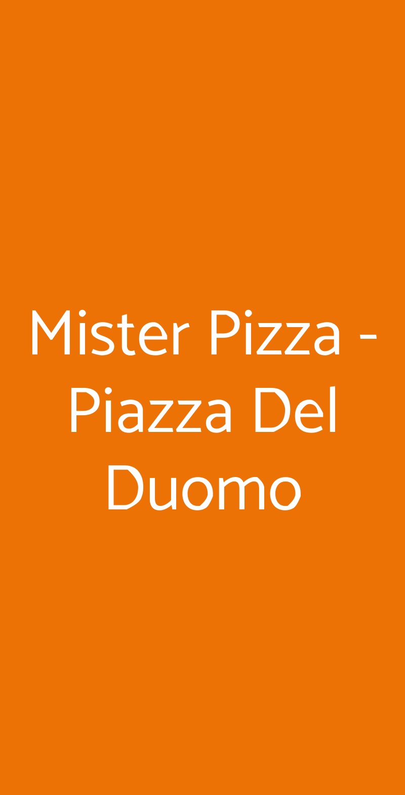 Mister Pizza - Piazza Del Duomo Firenze menù 1 pagina