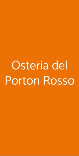 Osteria Del Porton Rosso, Pisa