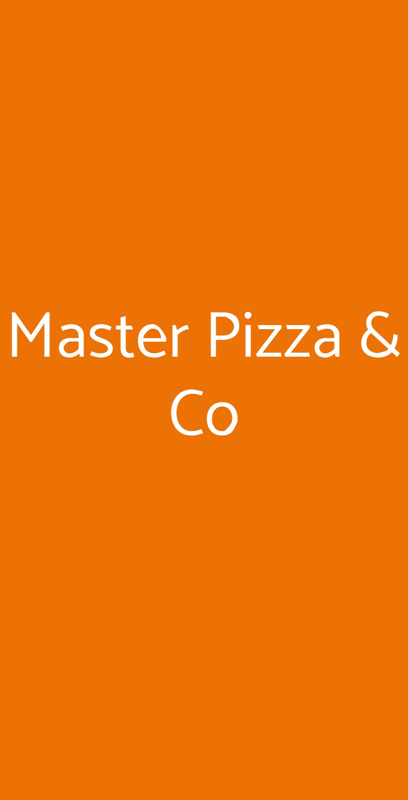 Master Pizza & Co Firenze menù 1 pagina