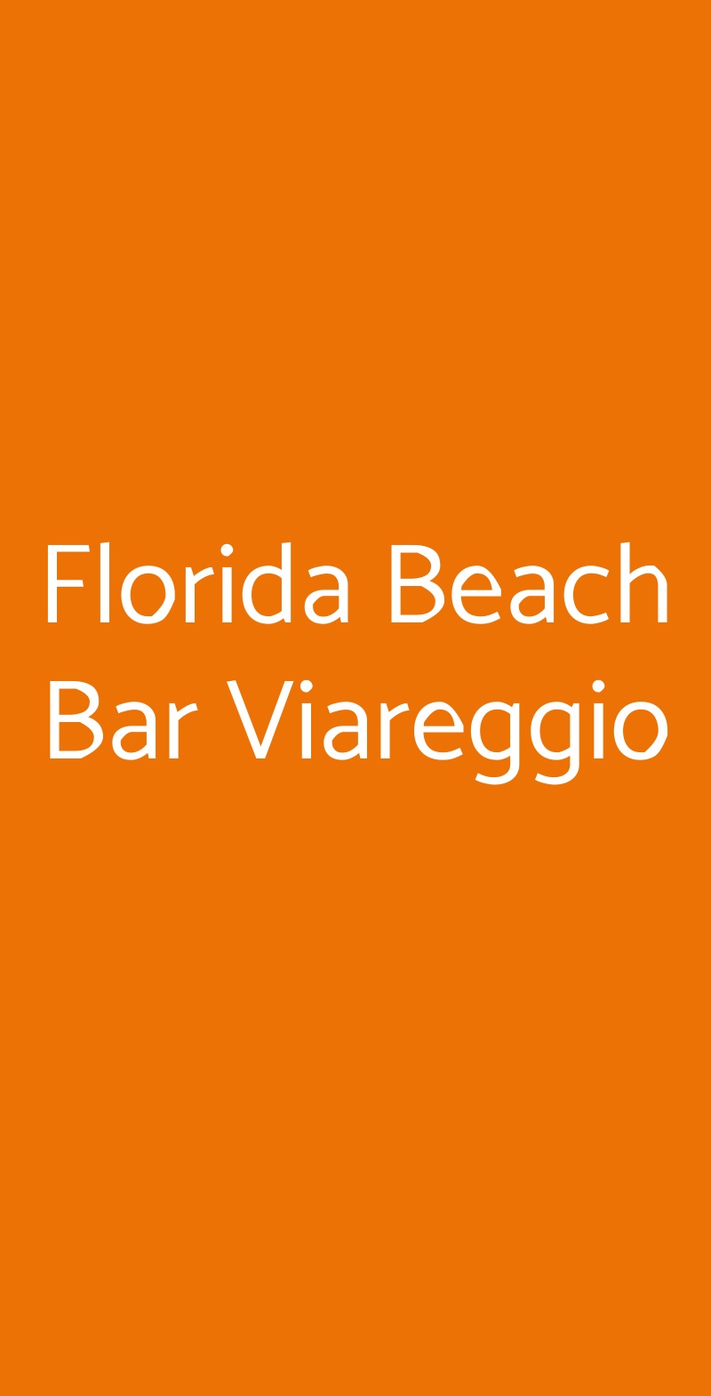 Florida Beach Bar Viareggio Viareggio menù 1 pagina