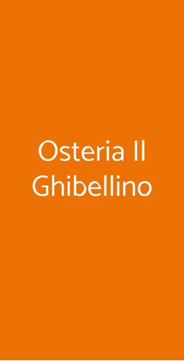 Osteria Il Ghibellino, Siena