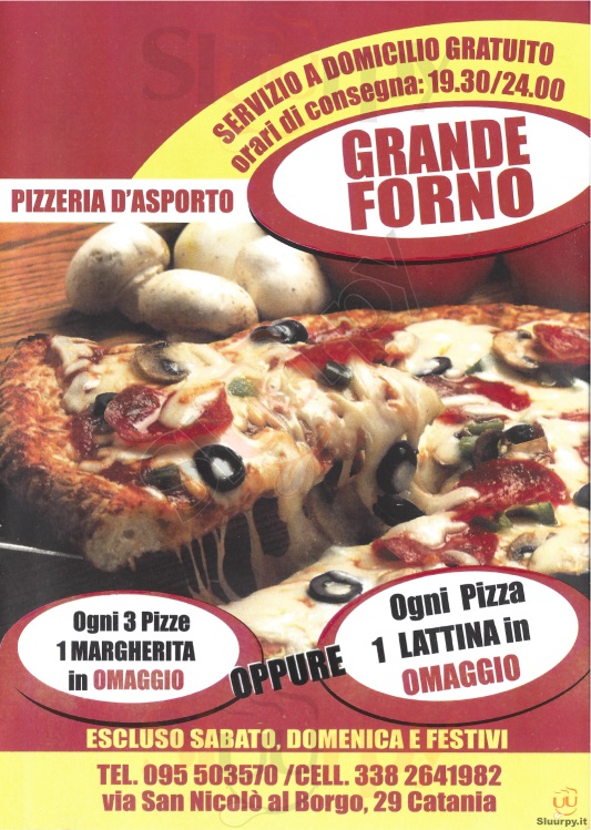 GRANDE FORNO Catania menù 1 pagina