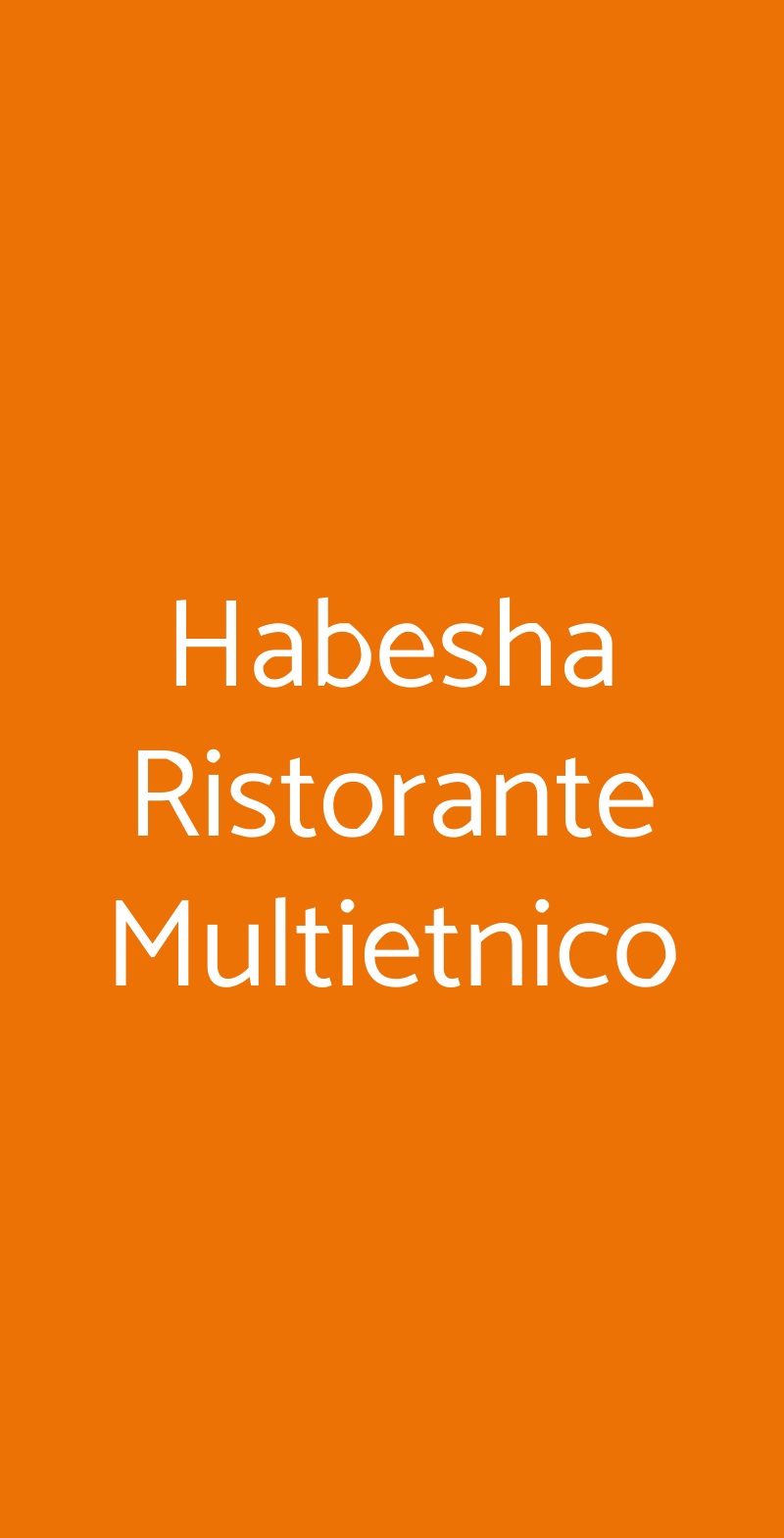 Habesha Ristorante Multietnico Firenze menù 1 pagina