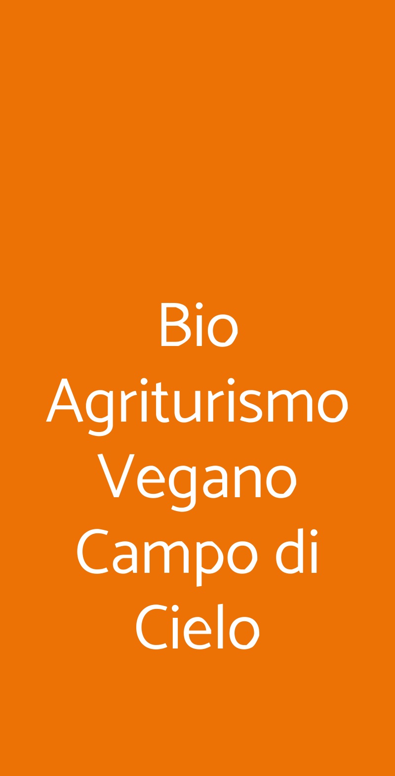 Bio Agriturismo Vegano Campo di Cielo Cesiomaggiore menù 1 pagina
