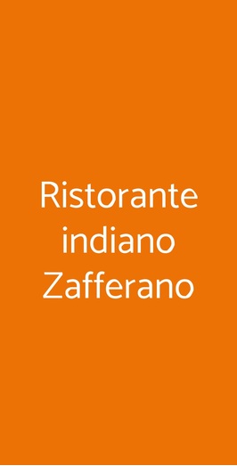 Ristorante Indiano Zafferano, Firenze
