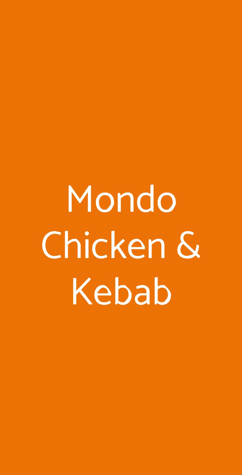 Mondo Chicken & Kebab Viareggio menù 1 pagina