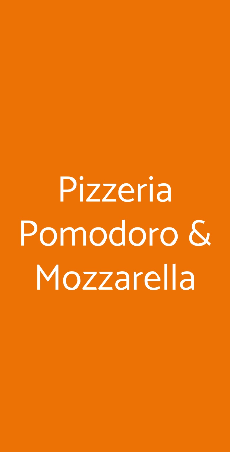 Pizzeria Pomodoro & Mozzarella Pisa menù 1 pagina