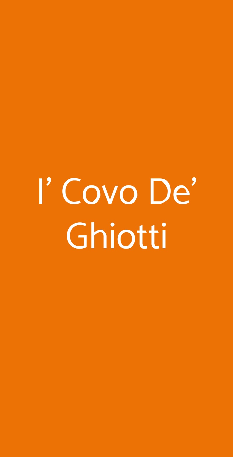 I' Covo De' Ghiotti Firenze menù 1 pagina