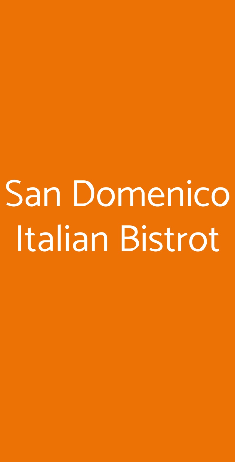 San Domenico Italian Bistrot Pisa menù 1 pagina
